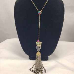 Betsey Johnson Gold and Black Skull Necklace